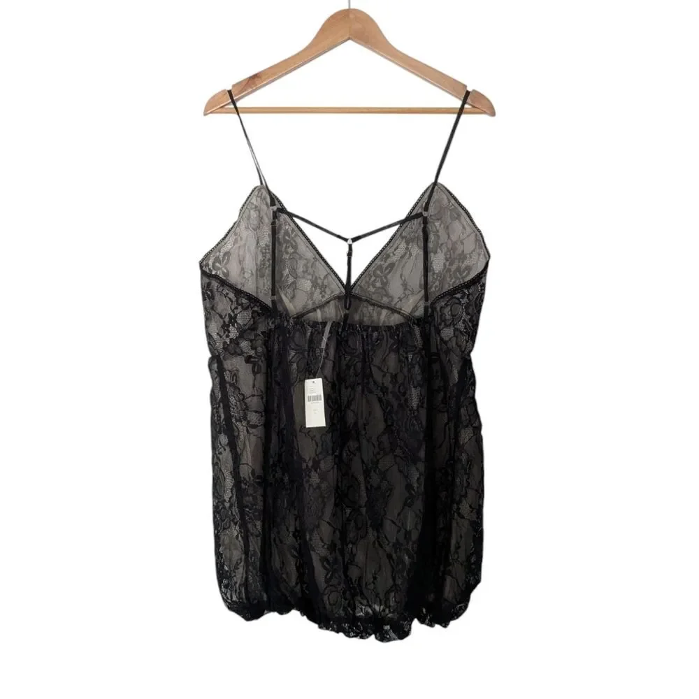 NWT Anthropologie Black Lace Bubble Dress Slip - Picture 6 of 11